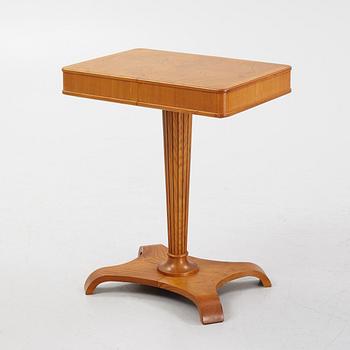 A Swedish Modern elm sewing table, Svenska Möbelfabrikerna, Bodafors, 1940's.