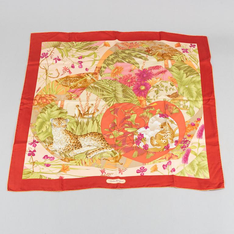 Salvatore Ferragamo, a silk scarf.