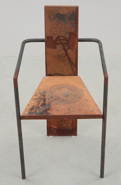 A Jonas Bohlin 'Iron Concrete' chair, Källemo AB, Värnamo 1987.