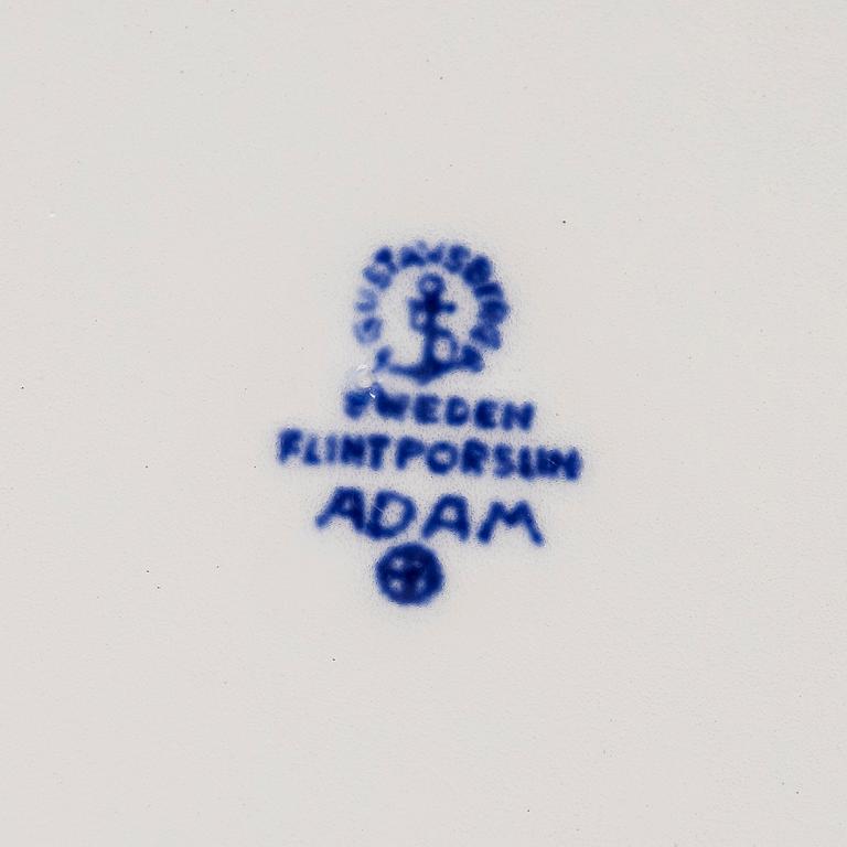 Stig Lindberg, Astiaston osia, 14 kpl, "Adam", luuposliinia Gustavsberg, Ruotsi, 1900-luvun puoliväli.