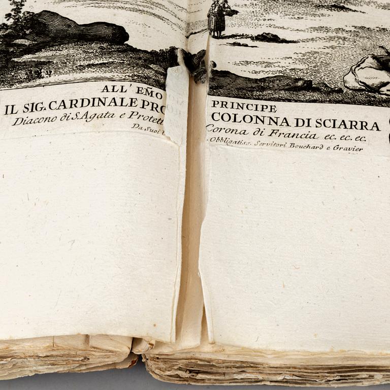 44 magnifika dubbelsidiga planscher från Rom, 1763.