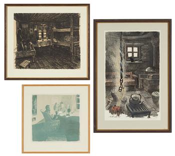 Roland Svensson, 3 lithographs, signed and numbered.