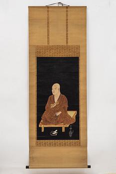 Unidentified artist, Portrait of Kobo Daishi (Kukai), Japan, 20th century. After a classic motif.