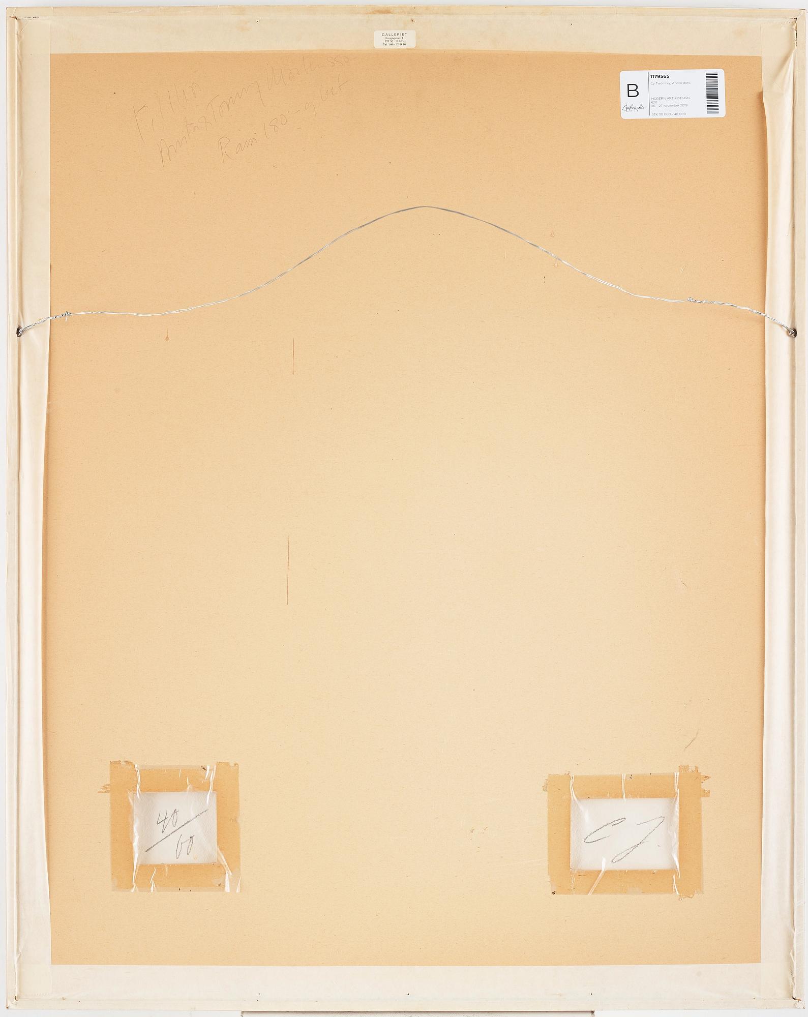 Cy Twombly, "Apollodoro" from "Six Latin Writers and Poets".