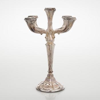 A silver candelabrum, Auran Kultaseppä, Turku 1971.