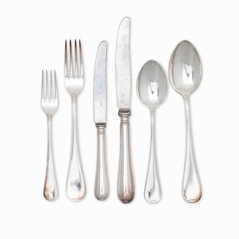 A Swedish silver cutlery set with case, model "Svensk", Lidköpings Matsilver Ab, Lidköping 1997 (60 pieces).