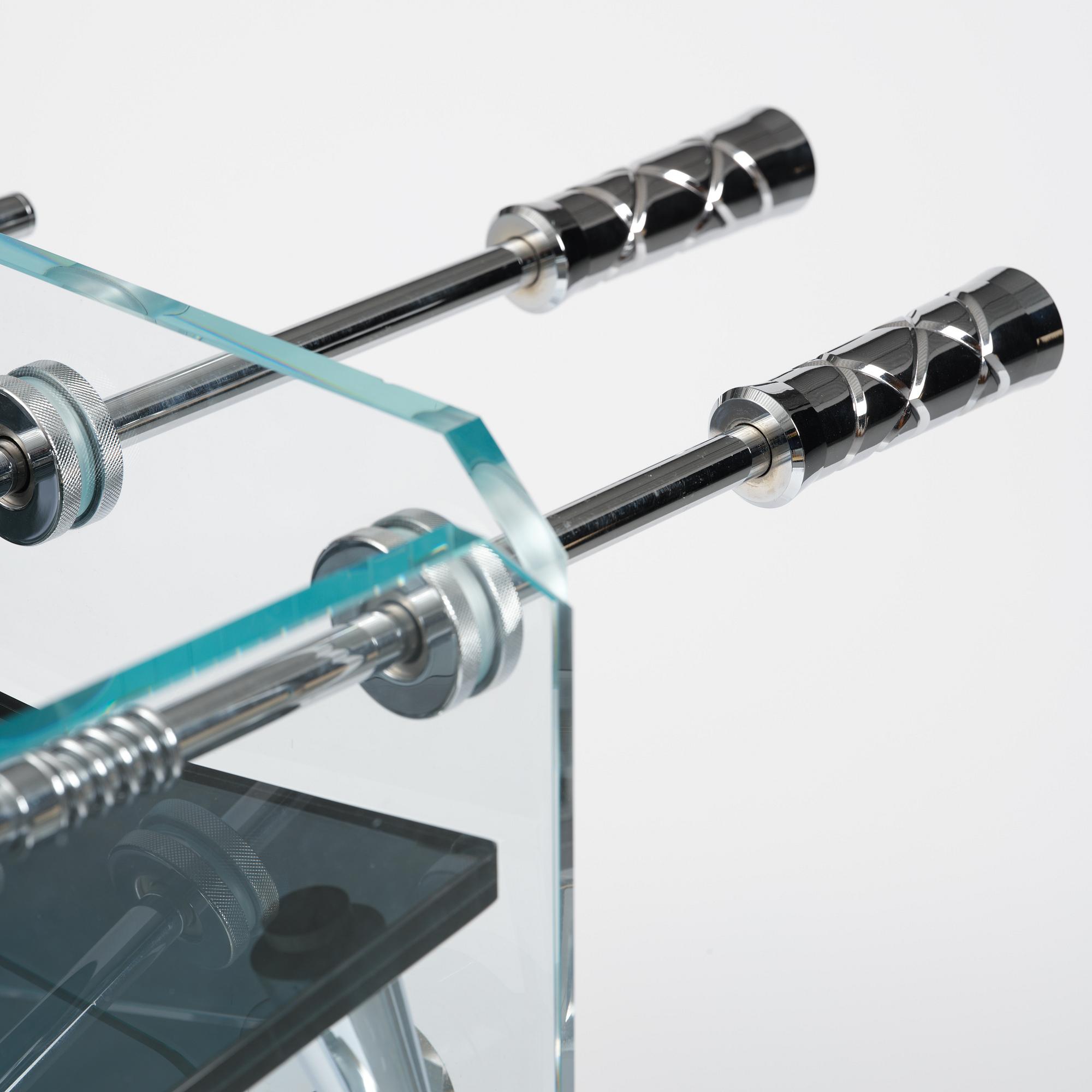 Adriano Design, foosball table, "Cristallino Classic", Teckell, Italy.