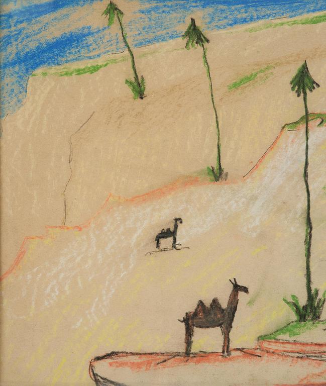 Carl Fredrik Hill, Landscape with exotic animals.