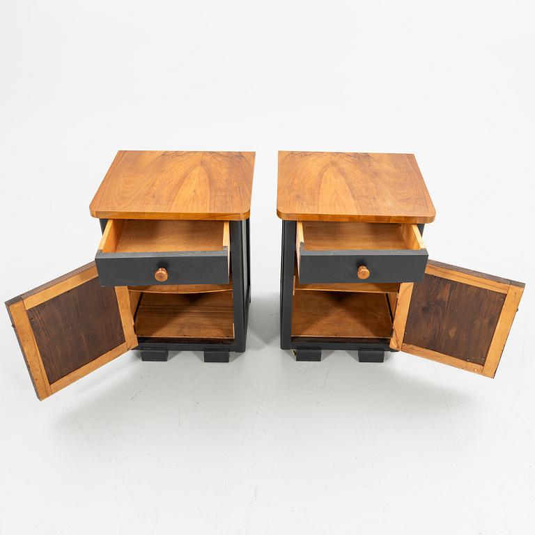 Nightstands, a pair, Art Deco, first half of the 20th century.