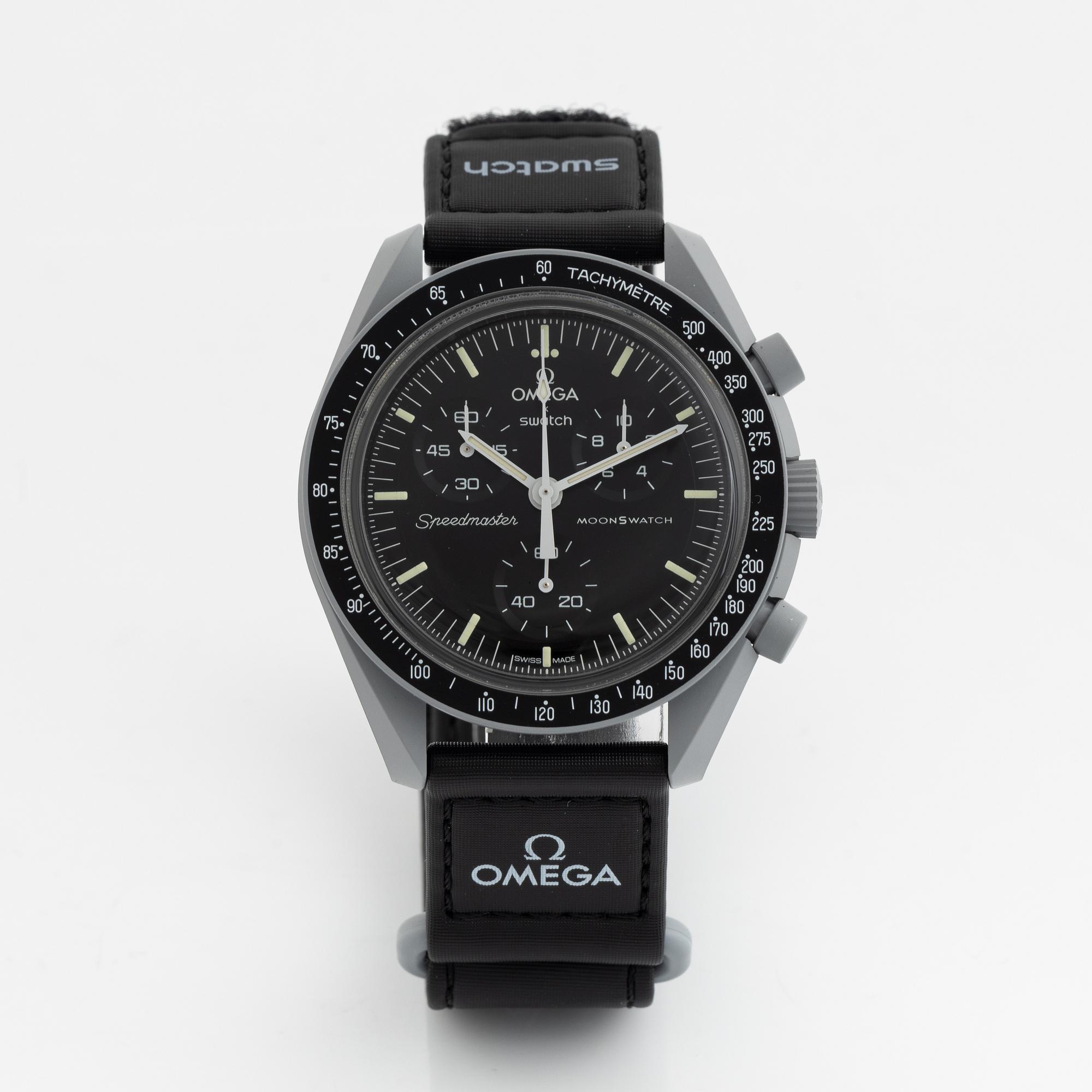 Swatch/Omega, MoonSwatch, "Mission to the Moon", chronograph, wristwatch, 42 mm.