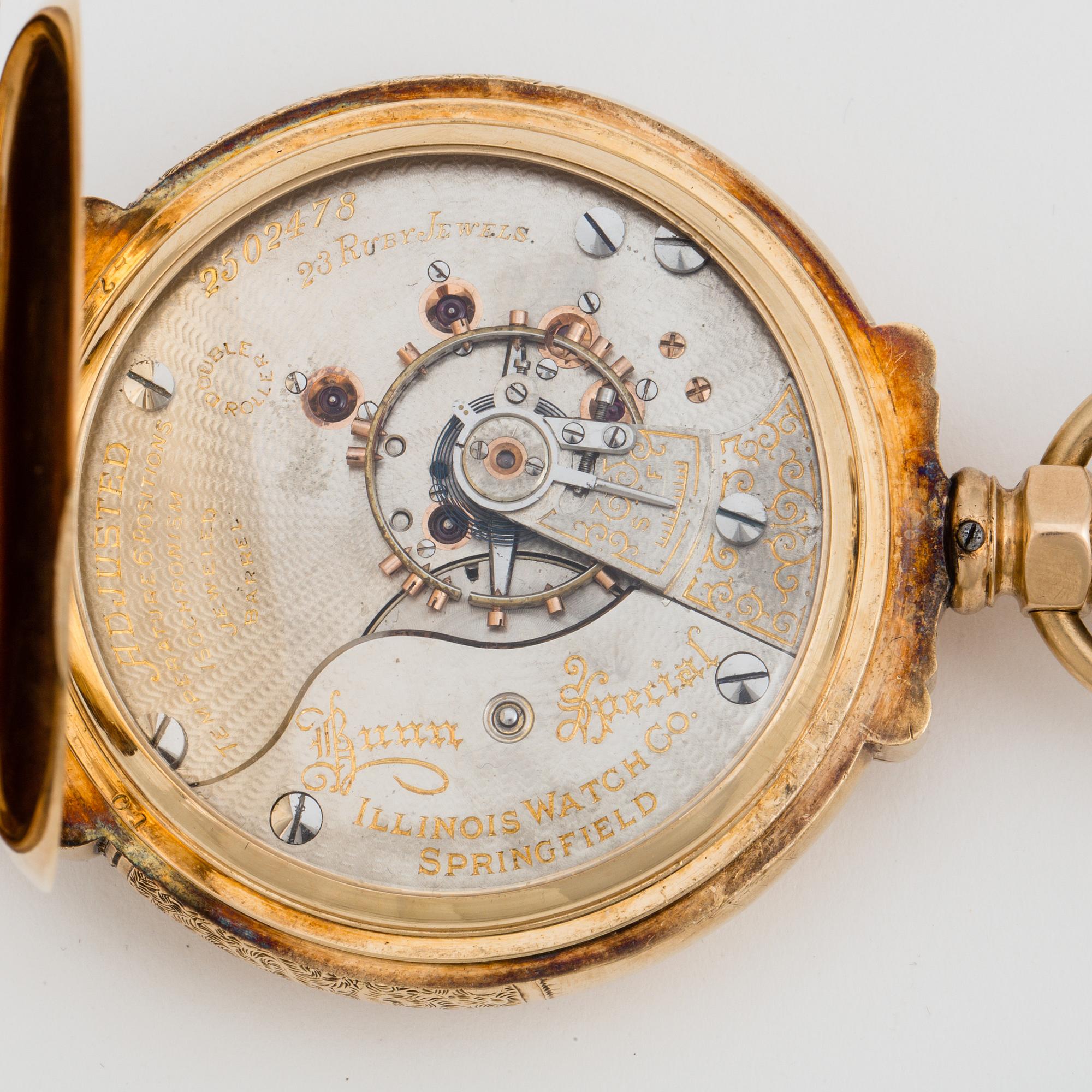 ILLINOIS WATCH Co, fickur, 53,5 mm, savonett,