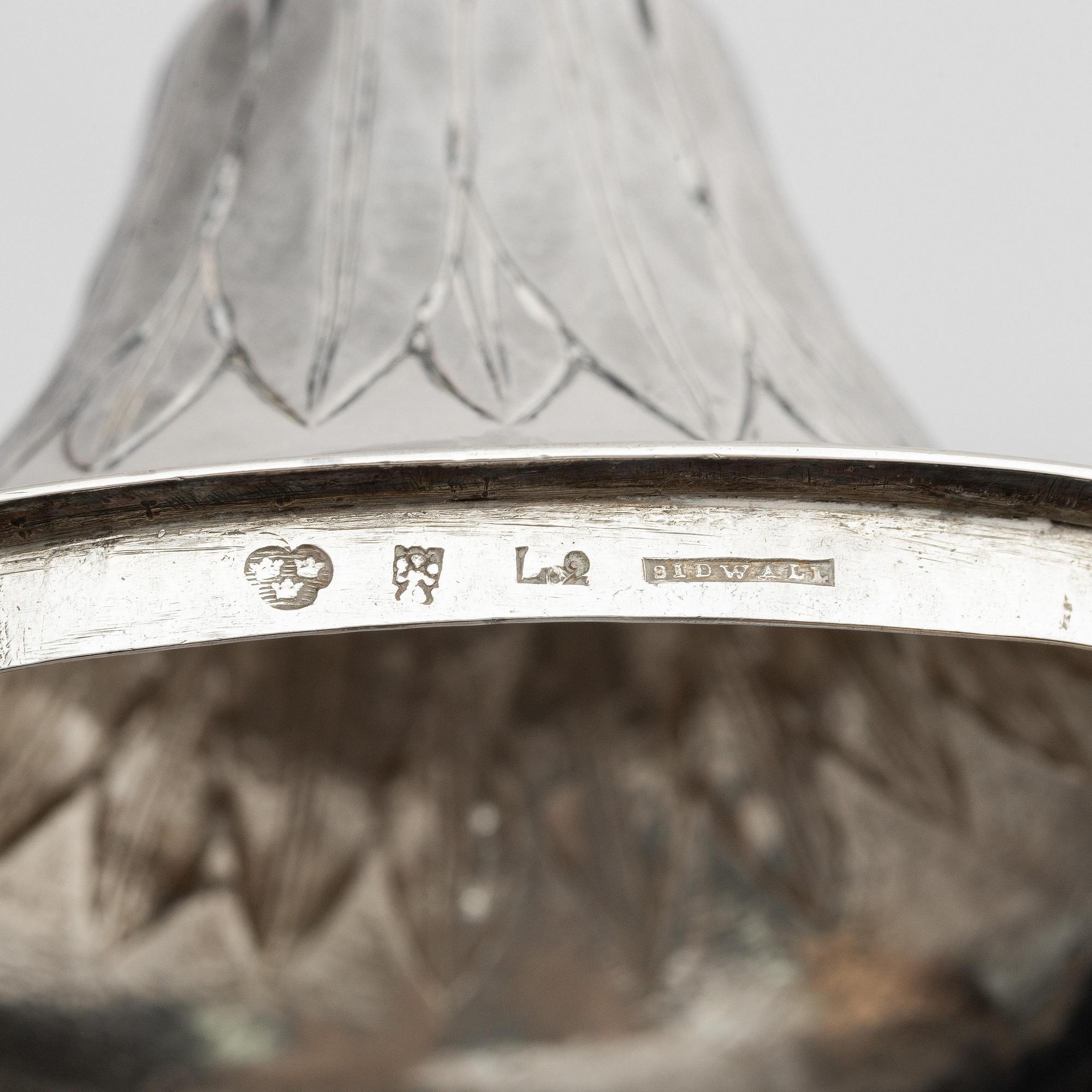 Gustaf Henrik Sidwall, sockerskålar med lock, ett par, silver, Norrköping 1793. Gustavianska.