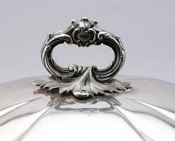 STEKHUV SAMT BRICKA, nysilver, 1800-/1900-tal.