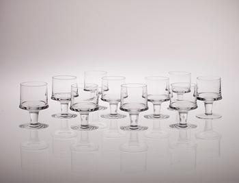 GLASSERVIS, 50 delar, "Marski" Tapio Wirkkala, Iittala 1900-talets slut.