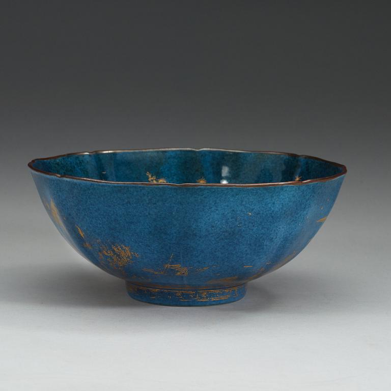 A powder blue bowl, Qing dynasty, early 18th Century.