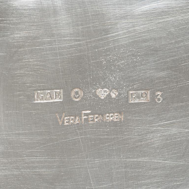 A three piece silver coffee-set, design Vera Ferngren, Guldsmedsaktiebolaget, Stockholm, Sweden 1964-1967.