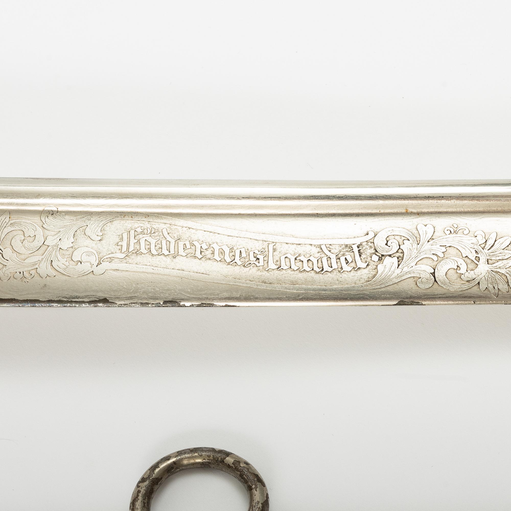 Sabel, svensk, m/1859 för infanteriofficer, med balja.