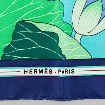 Hermès, Scarf, 'Fleurs De Lotus'.