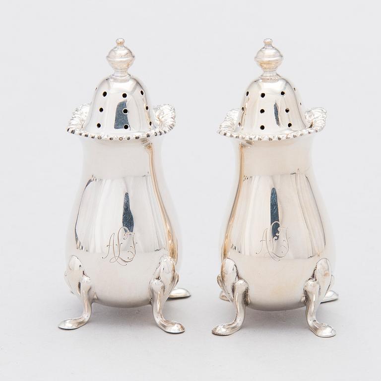 An 8-piece spice set in silver, Adie Brothers Ltd, Birmingham, England 1961-1962.