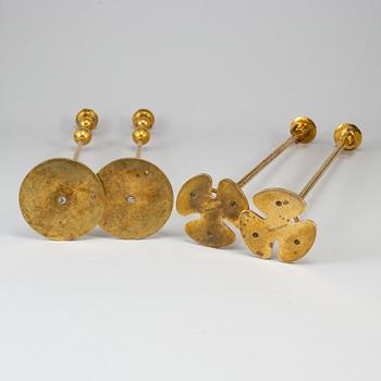 FIRMA SVENSKT TENN, 2+2 brass candlesticks. Designed by Estrid Ericson and Josef Frank.