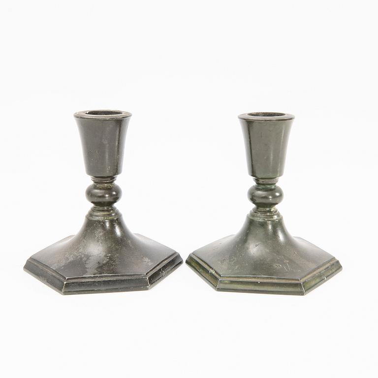 Just Andersen, Candle holders, 4 pcs, Denmark, first half of the 20th century.