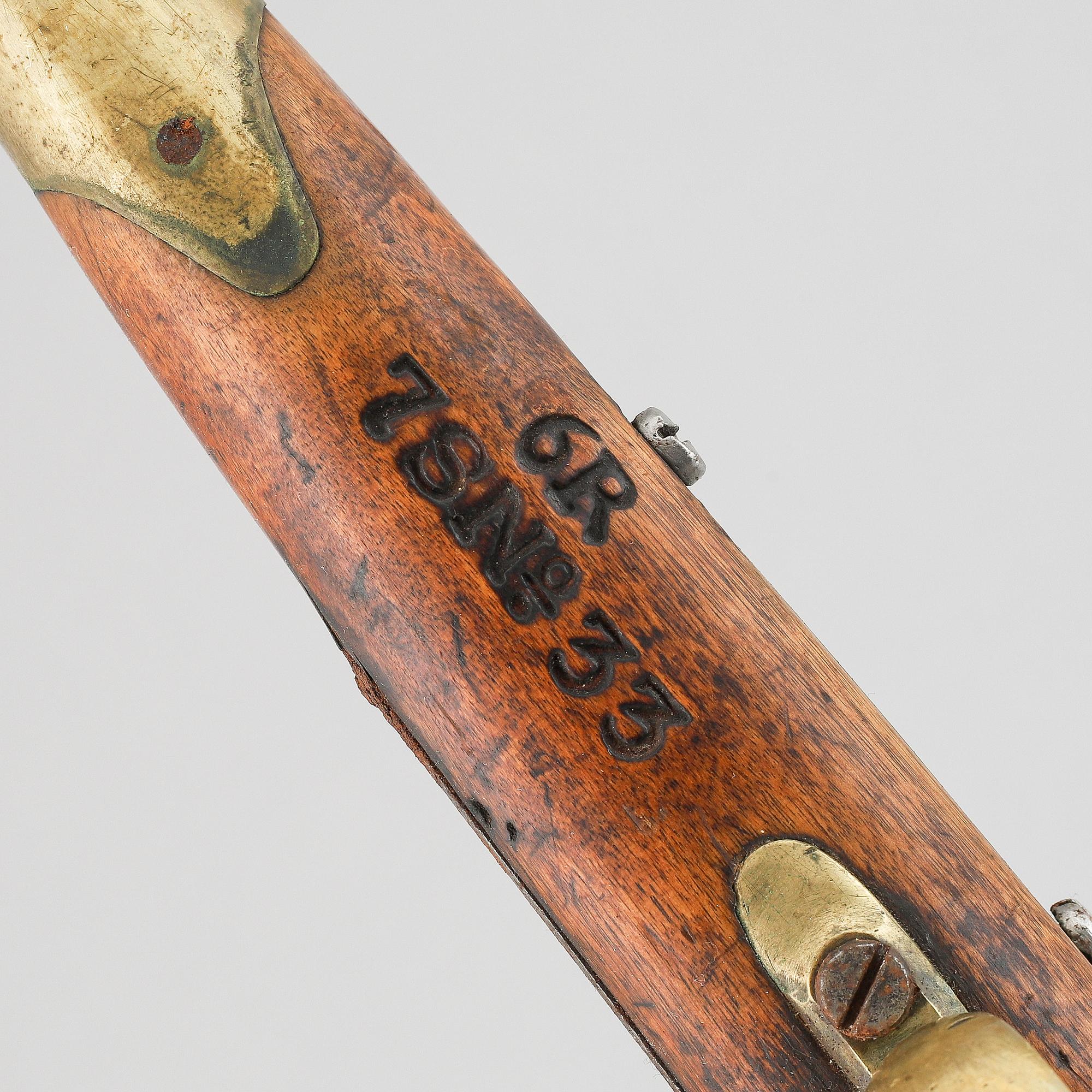 SLAGLÅSPISTOLER 2 st, m/1850, studsare och flankör.