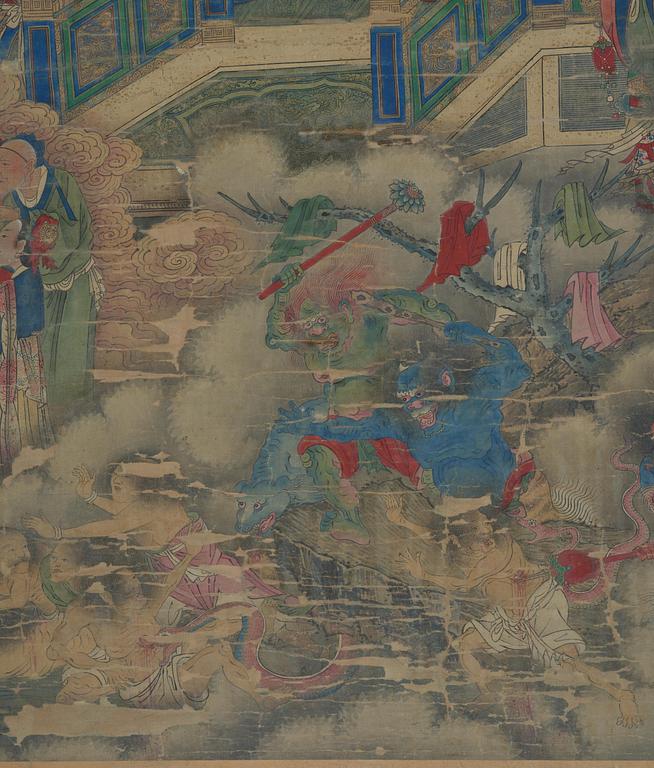 A large painting by anonymous artist, Qing dynasty, 18/19th century.