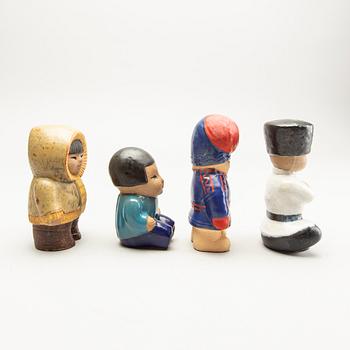 Lisa Larson, figurines, 4 pcs, stoneware. Rörstrand.