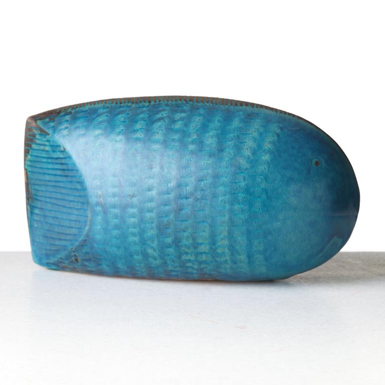 Stig Lindberg, a stoneware sculpture of a fish, Gustavsberg studio, Sweden 1961.