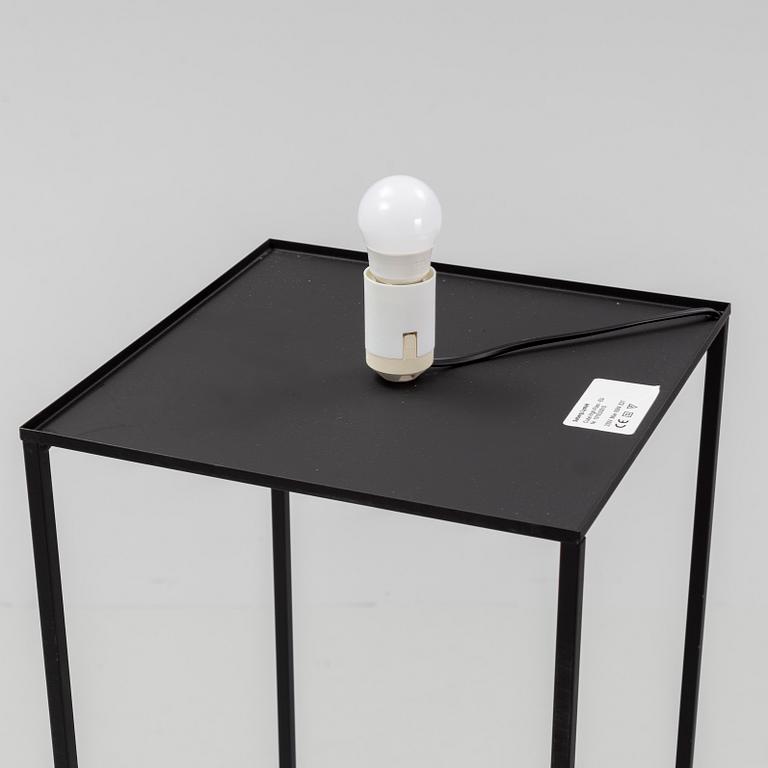 An acrylic and aluminum floor lamp, Søberg Lystek Denmark.