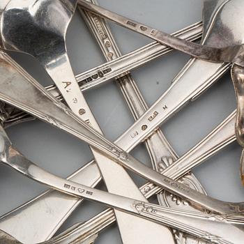 SERVERINGSBESTICK, 8 dlr, silver, vikt 436 g.