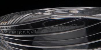 TAPIO WIRKKALA, SKÅLAR, 2 st, glas, Iittala, signerade.