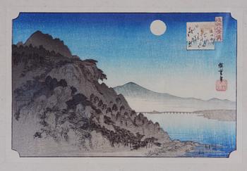 HIROSHIGE I, ICHIRYUSAI, tillskriven. Färgträsnitt, ett par.