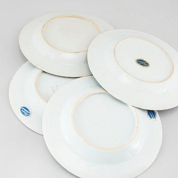 Nine blue and white dinner plates, Qianlong (1736-95).