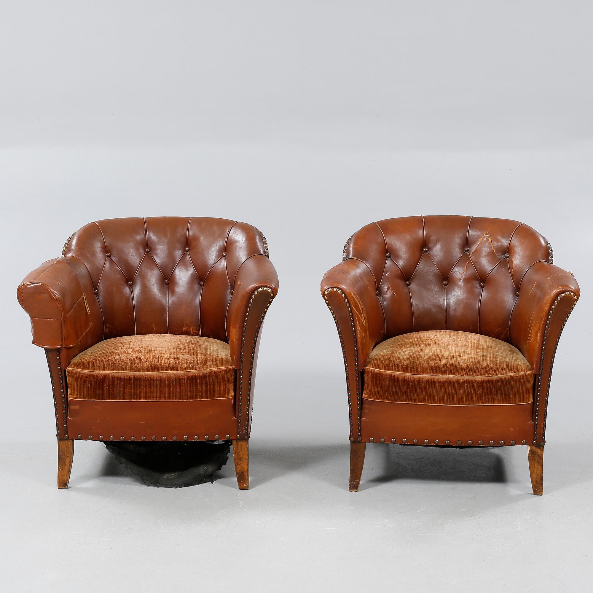 Early 20th century armchairs.