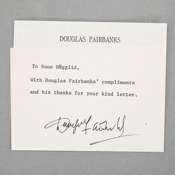 MANLIGA SKÅDESPELARE, 10 st, bla Douglas Fairbanks, Cary Grant och Roger Moore, egenhändiga.