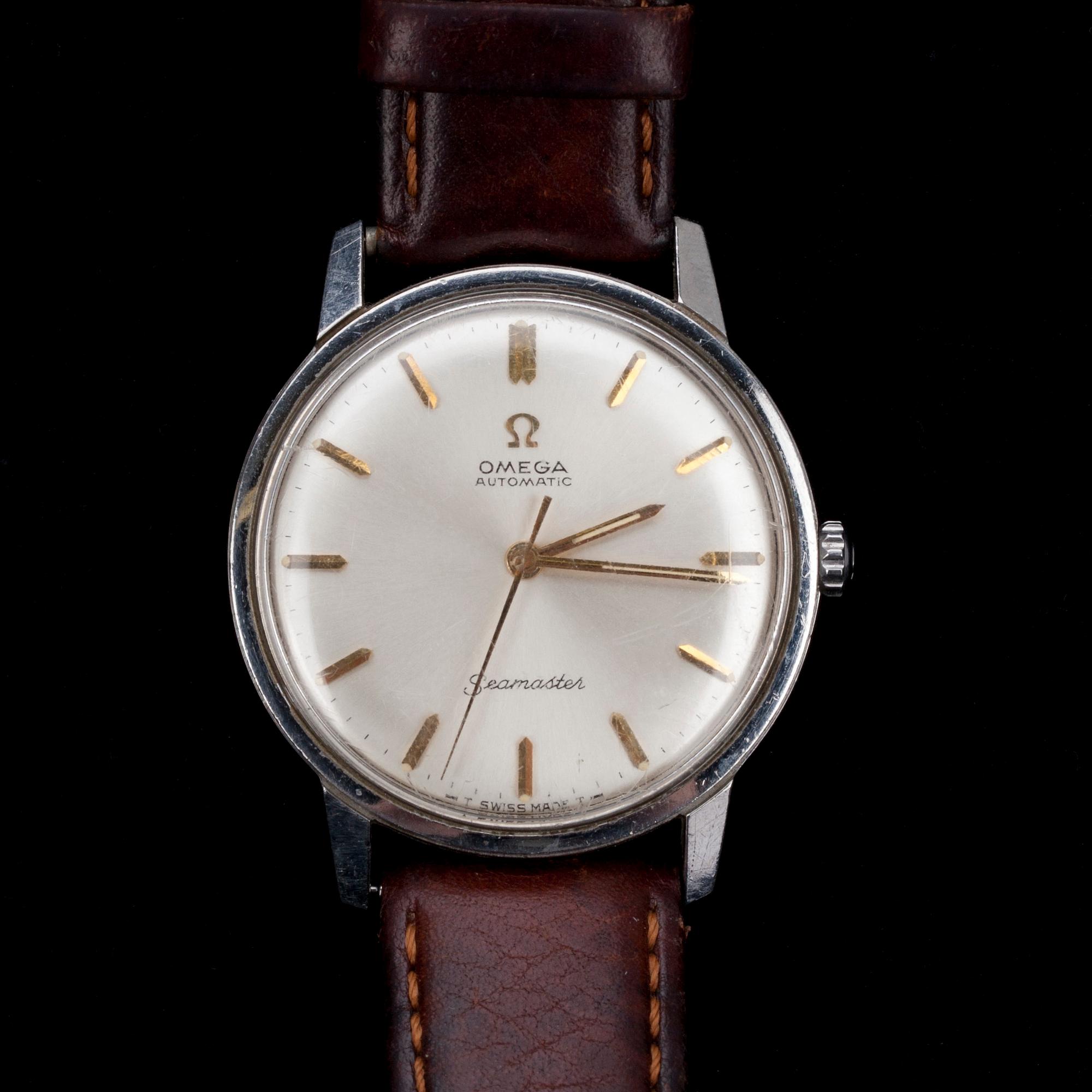 RANNEKELLO, Omega Seamaster, terästä, 1960-luku. Alkuperäinen rasia.