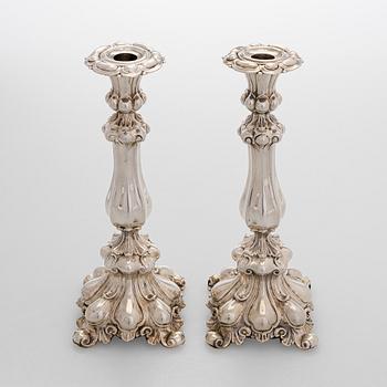 A pair of candelsticks, Finnish import mark by Hugo Grün, Helsinki 1928.