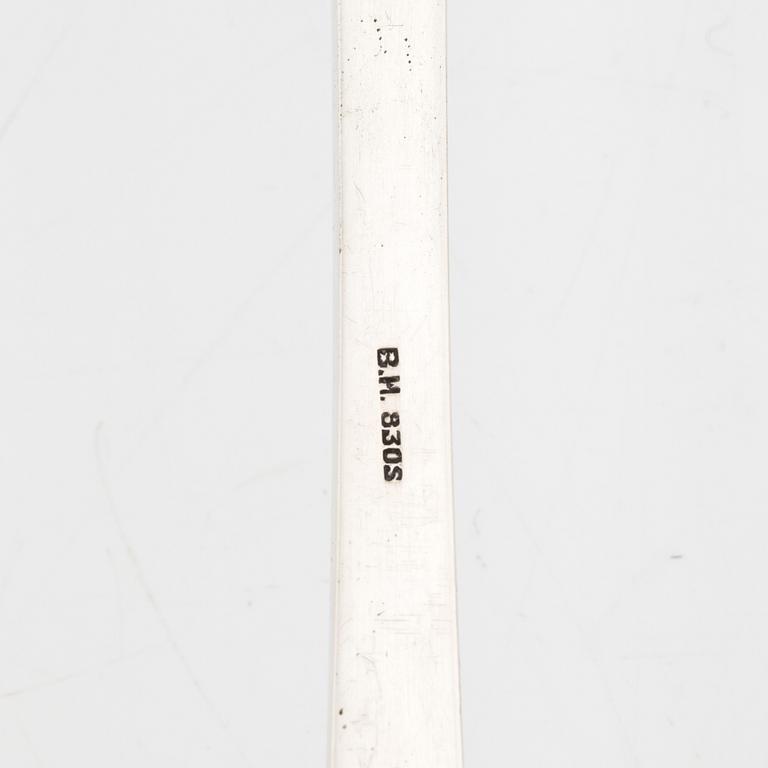 A silver 830 serving spoon, first half of the 20th century, and a silver ladle,  Stockholm 1887.