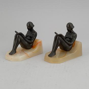 A pair of art déco style book ends, first half of the 20th century.