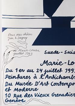 MARIE-LOUISE EKMAN, exhibition poster with handwritten personal dedication from the artist.