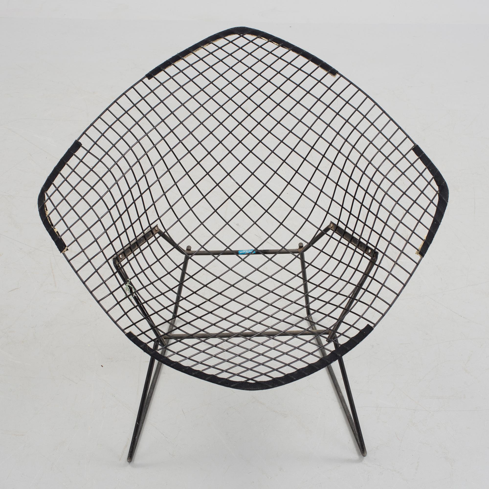 HARRY BERTOIA, fåtölj, "Diamond Chair", 1900-talets tredje kvartal.