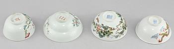 SKÅLAR, 4 st, porslin, Kina, 1900-tal.