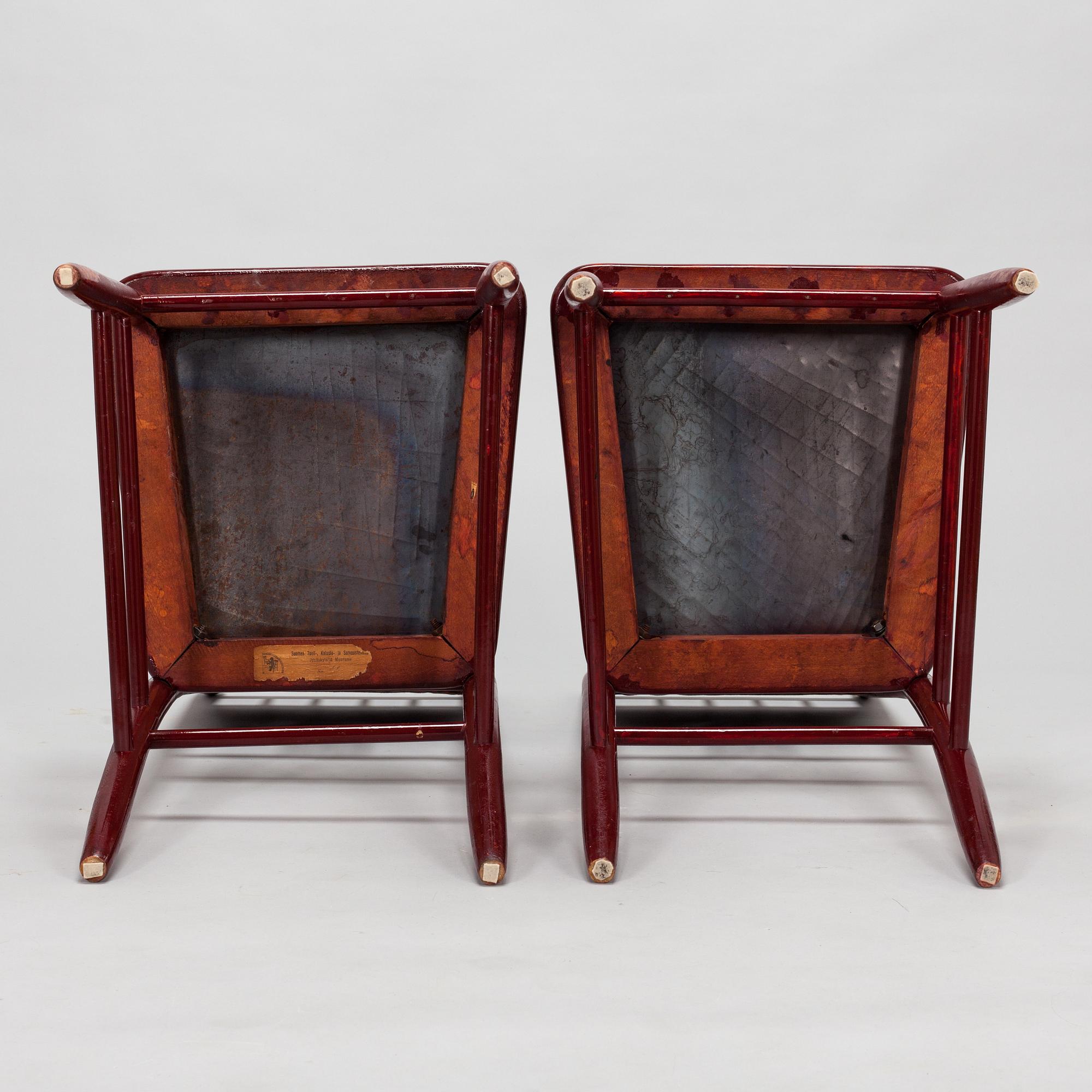 Four model 22 chairs. Suomen tuoli-, kalusto- ja sorvaustehdas, Jyväskylä & Muurame. 1910/20s.