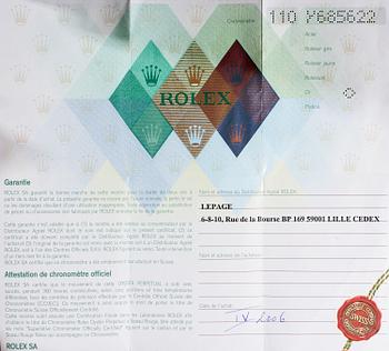 ARMBANDSUR, herr, Rolex Cosmograph Daytona, guld, läderarmband, originalbox, garanti intyg 2006.