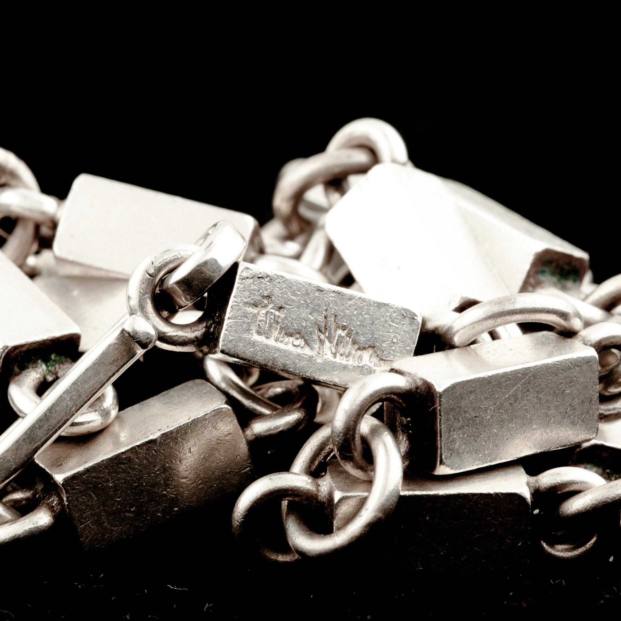 COLLIER, sterling silver. Wiwen Nilsson, Lund 1963. Vikt 68 g.