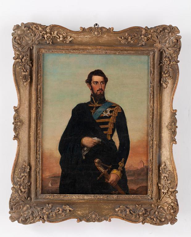 Fredric Westin Circle of, Portrait of Karl XV in uniform (1826-1872).