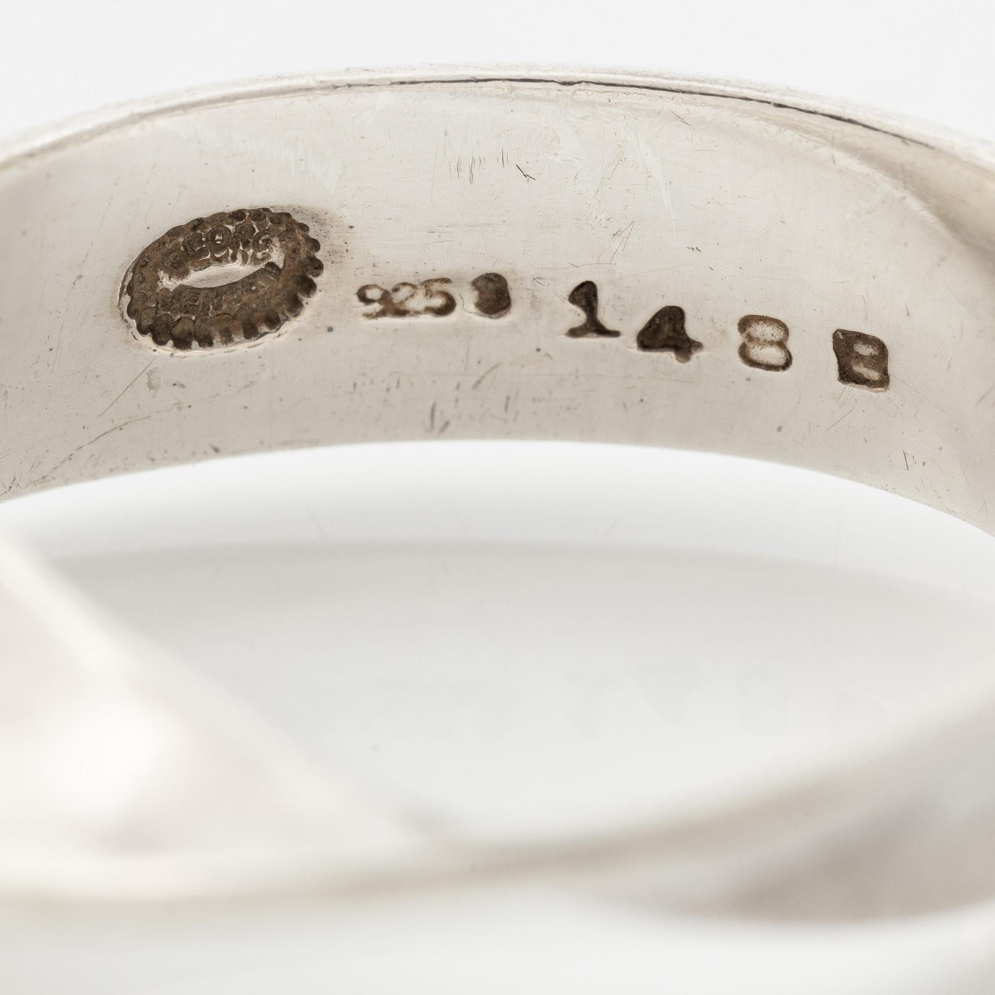 Vivianna Torun Bülow-Hübe, ring, sterling silver, for Georg Jensen, Denmark.