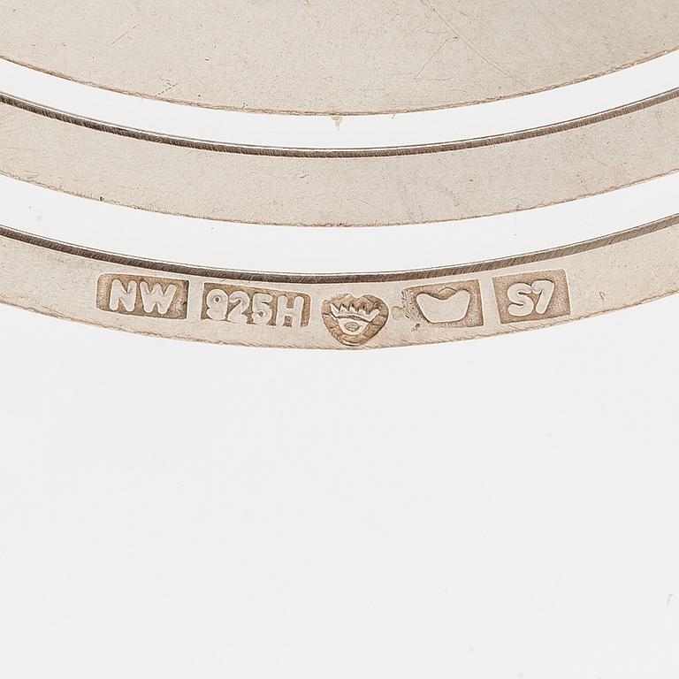 Tapio Wirkkala, A pair of sterling silver earrings "Hopeakuu". Westerback, Helsinki 1971.
