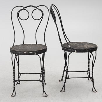 Four garden chairs, mid-20th century.